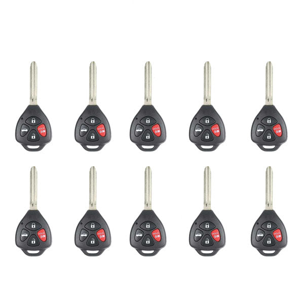 Xhorse - Toyota Style / 4-Button Universal Remote Head Key for VVDI Key Tools (Wired) (Pack of 10) - UHS Hardware