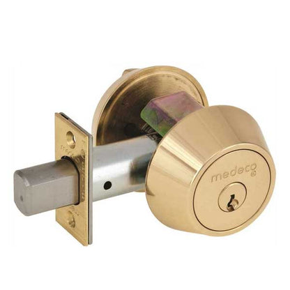 Medeco - 11JR503 - Maxum Residential - B Level - Single Cylinder - 2-3/8" Backset - 05 - Bright Brass - Grade 1 - UHS Hardware
