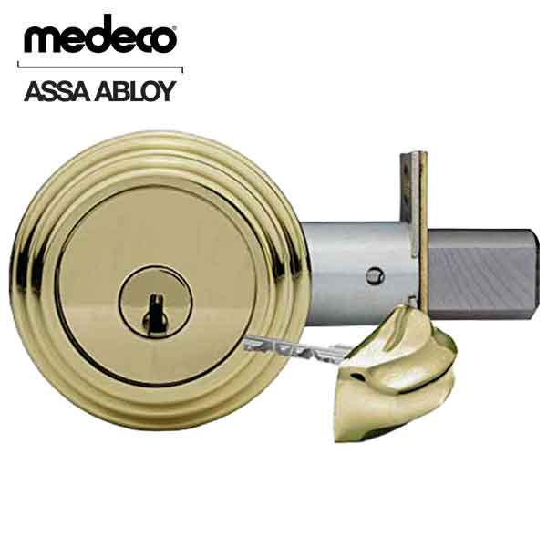 Medeco Residential BiLevel - CAPTIVE Deadbolt - Backset  2-3/8" - Bright Brass - UHS Hardware