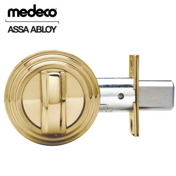 Medeco Maxum  Residential BiAxial - Single Deadbolt - 05 - Bright Brass - UHS Hardware
