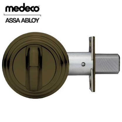 Medeco - Maxum Residential BiAxial - M3 - Single Deadbolt - 2-3-8" Backset - 10 - Satin Brass Blackened - DLT Keyway - UHS Hardware