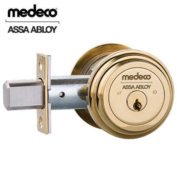 Medeco - 11TR623 - Maxum M3 BiAxial Residential Deadbolt - Dbl Cylinder - 2-3/8"- 6 Pin - 05 - Bright Brass - UHS Hardware