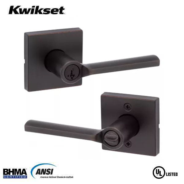 Kwikset - Lisbon Lever Set - Square Rose - Optional Finish - Keyed - SmartKey Technology  Grade 2 - UHS Hardware