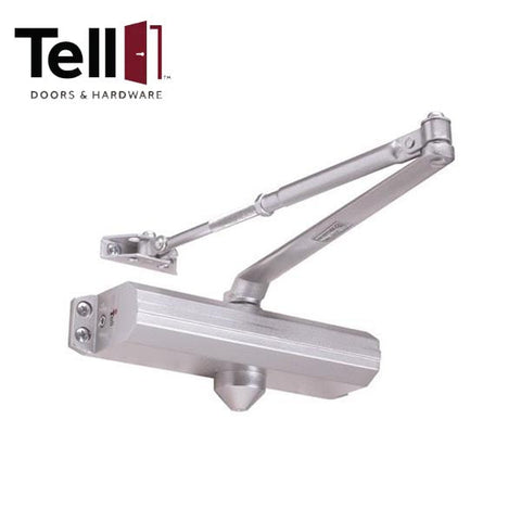 TELL - 600 Series - Heavy Duty Commercial Door Closer - Parallel Arm Bracket - Adjustable Arm - 1-4 - Full Cover - Backcheck - Optional Finish