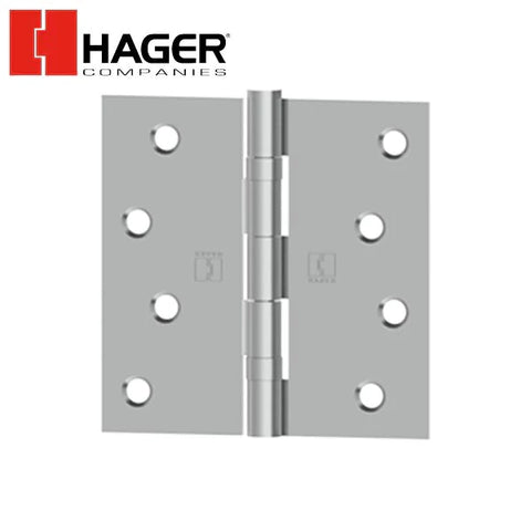 Hager - BB1741 - 5-Knuckle - Square Corner - Ball Bearing Hinges With Fasteners - Optional Size - Optional Finish