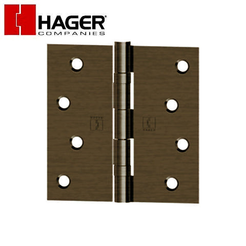 Hager - BB1741 - 5-Knuckle - Square Corner - Ball Bearing Hinges With Fasteners - Optional Size - Optional Finish
