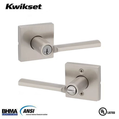 Kwikset - Lisbon Lever Set - Square Rose - Optional Finish - Keyed - SmartKey Technology  Grade 2 - UHS Hardware