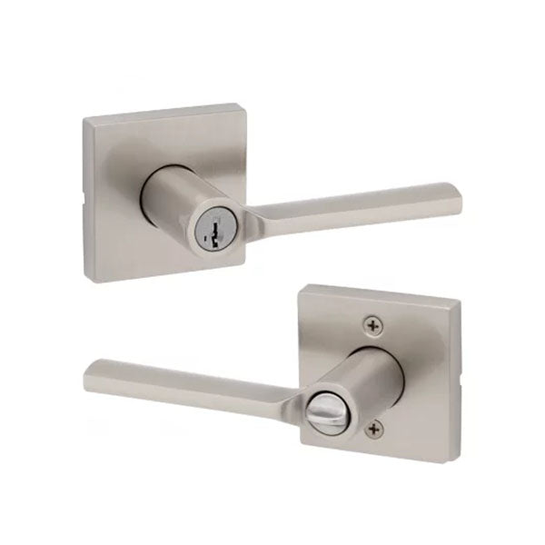 Kwikset - Lisbon Lever Set - Square Rose - Optional Finish - Keyed - SmartKey Technology  Grade 2 - UHS Hardware