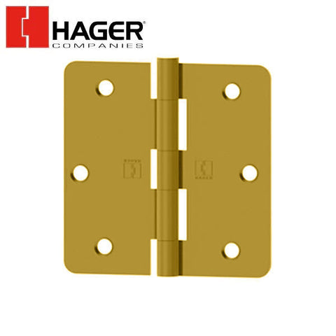 Hager - RC1741 - 5-Knuckle - Round Corner 1/4" Radius - Plain Bearing with Fasteners - 3.5" x 3.5" - Optional Finish