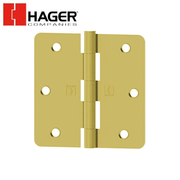 Hager - RC1741 - 5-Knuckle - Round Corner 1/4" Radius - Plain Bearing with Fasteners - 3.5" x 3.5" - Optional Finish