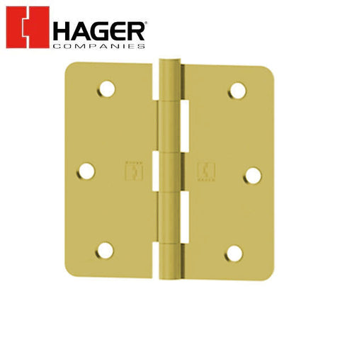 Hager - RC1741 - 5-Knuckle - Round Corner 1/4" Radius - Plain Bearing with Fasteners - 3.5" x 3.5" - Optional Finish