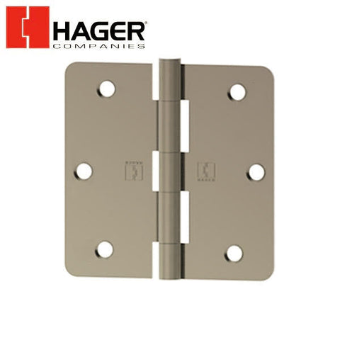 Hager - RC1741 - 5-Knuckle - Round Corner 1/4" Radius - Plain Bearing with Fasteners - 3.5" x 3.5" - Optional Finish