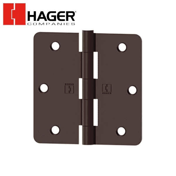 Hager - RC1741 - 5-Knuckle - Round Corner 1/4" Radius - Plain Bearing with Fasteners - 3.5" x 3.5" - Optional Finish