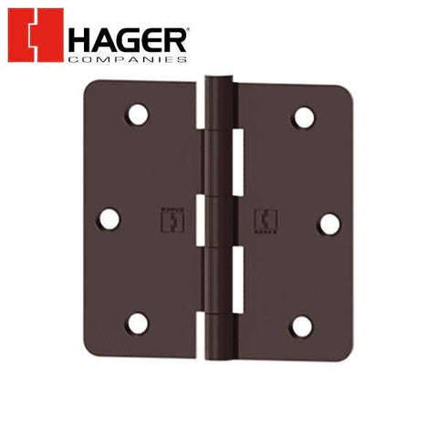 Hager - RC1741 - 5-Knuckle - Round Corner 1/4" Radius - Plain Bearing with Fasteners - 3.5" x 3.5" - Optional Finish
