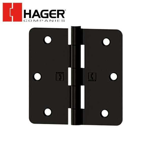Hager - RC1741 - 5-Knuckle - Round Corner 1/4" Radius - Plain Bearing with Fasteners - 3.5" x 3.5" - Optional Finish