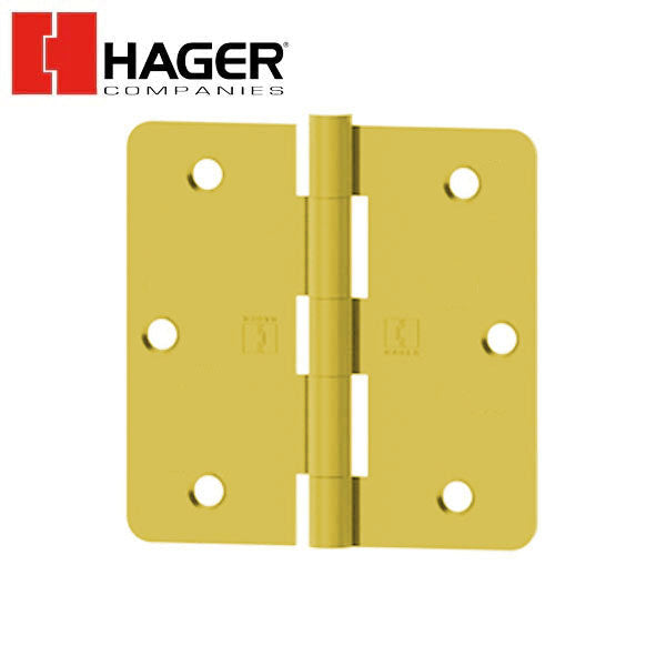 Hager - RC1741 - 5-Knuckle - Round Corner 1/4" Radius - Plain Bearing with Fasteners - 3.5" x 3.5" - Optional Finish