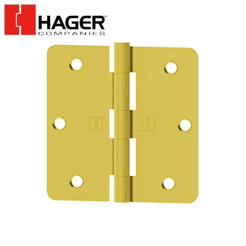 Hager - RC1741 - 5-Knuckle - Round Corner 1/4" Radius - Plain Bearing with Fasteners - 3.5" x 3.5" - Optional Finish