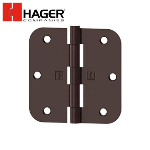 Hager - RC1842 - 5-Knuckle - Round Corner 5/8" Radius - Plain Bearing with Fasteners - 3.5" x 3.5" - Optional Finish