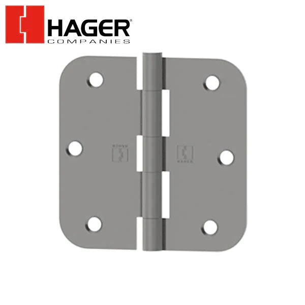 Hager - RC1842 - 5-Knuckle - Round Corner 5/8" Radius - Plain Bearing with Fasteners - 3.5" x 3.5" - Optional Finish