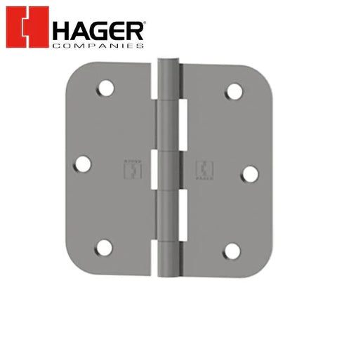Hager - RC1841 - 5-Knuckle - Round Corner 5/8" Radius - Plain Bearing With Fasteners - 3.5" x 3.5" - Optional Finish