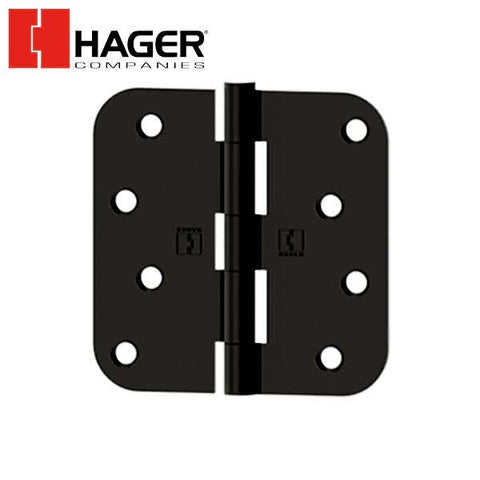 Hager - RC1842 - 5-Knuckle - Round Corner 5/8" Radius - Plain Bearing with Fasteners - 4" x 4" - Optional Finish - Optional Pin Function