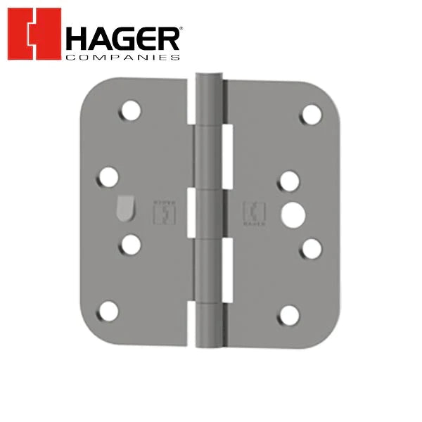 Hager - RC1843 - 5-Knuckle, Round Corner 5/8" Radius, Plain Bearing With Safety Stud- 4" x 4" - Optional Finish