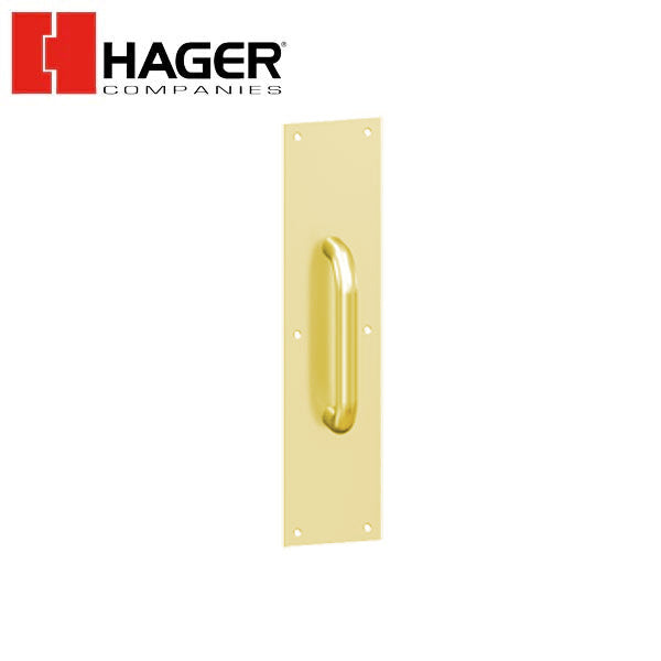 Hager - 33G - Pull Plate Square Corner 30S x 3 - 3.5" x 15" - Optional Finish