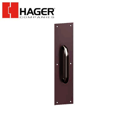 Hager - 33G - Pull Plate Square Corner 30S x 3 - 3.5" x 15" - Optional Finish