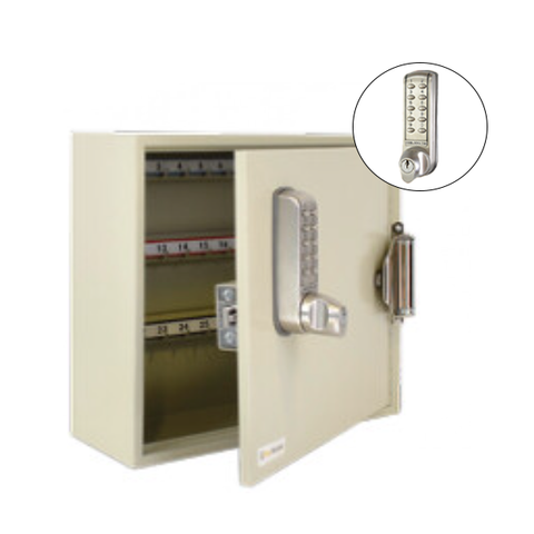 CodeLocks - Key Secure Hook Padlock Cabinet w/ CL2255 - Self Closing - Mechanical Lock - Tubular Mortise Latch - Hold Back Feature - QuickCode - Optional Cabinet Storage - UHS Hardware