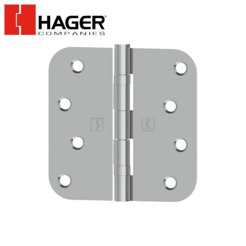 Hager - RCBB1842 - 5-Knuckle - Round Corner 5/8" Radius - Ball Bearing with Fasteners - 4" x 4" - Optional Finish - Optional Pin Function