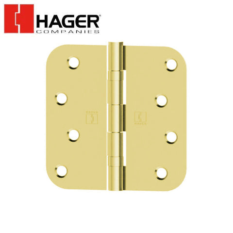 Hager - RCBB1842 - 5-Knuckle - Round Corner 5/8" Radius - Ball Bearing with Fasteners - 4" x 4" - Optional Finish - Optional Pin Function