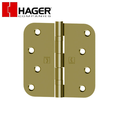 Hager - RCBB1842 - 5-Knuckle - Round Corner 5/8" Radius - Ball Bearing with Fasteners - 4" x 4" - Optional Finish - Optional Pin Function