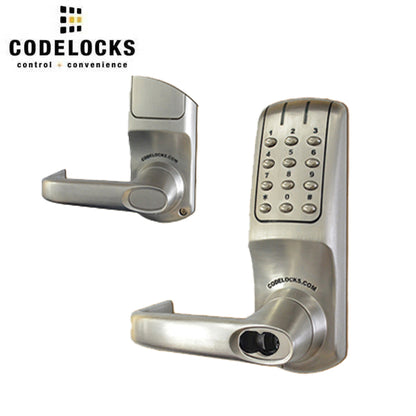 Code Locks - CL5250 - Electronic Smart Lock - Heavy Duty - 2 3/4" Backset - Mortise Lock (86 Prep) - Optional IC Cylinder Prep - Brushed Steel - Fire Rated - Grade 2 - UHS Hardware