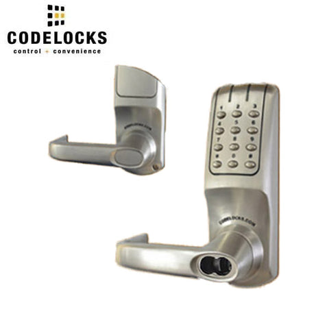 Code Locks - CL5210 - Electronic Door Lock - 2 3/4" Backset - Tubular Latchbolt  - Brushed Steel - Optional Cylinder Prep - Fire Rated - Grade 2 - UHS Hardware
