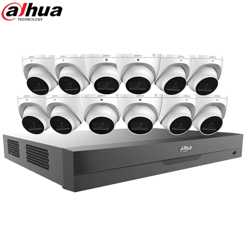 Dahua / HDCVI DVR Kit / 16 Channels / 4K Penta-brid DVR / 12 x 5MP / 2.8mm lens / Eyeball Cameras / DH-C865E124A - UHS Hardware