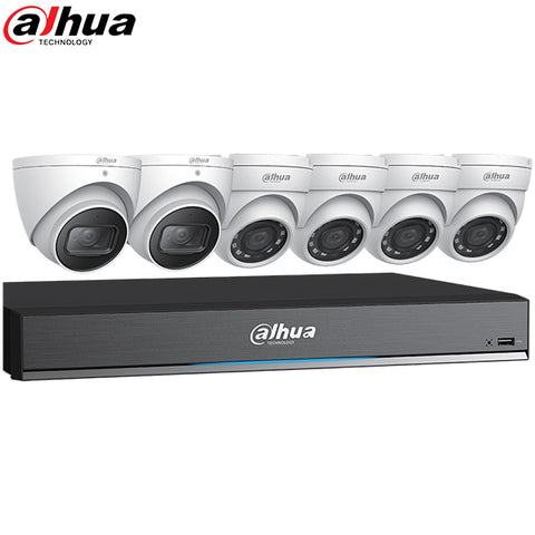 Dahua / HDCVI DVR Kit / 8 Channels / 4 x 5MP, and 2 x 4K Mini Eyeball Cameras / DH-C788E63 - UHS Hardware