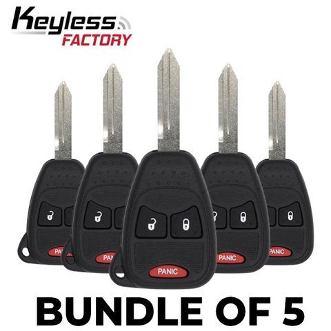 5 x 2004-2017 Chrysler Dodge Jeep / 3-Button Remote Head Key / OHT692427AA (BUNDLE OF 5) - UHS Hardware
