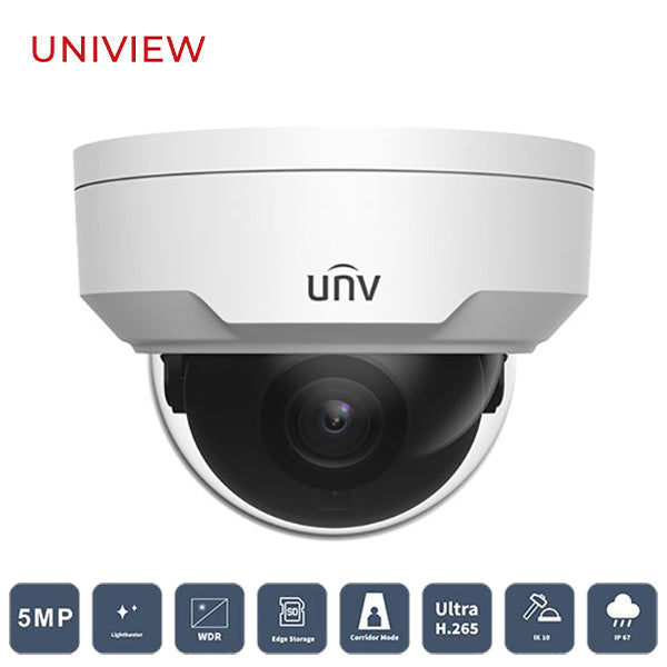 Uniview / UNV / IP / 5MP / Dome Camera / Fixed / 2.8mm Lens / Outdoor / WDR / IP67 / IK10 / 30m Smart IR / 3 Year Warranty / UNV-325SB-DF28K-I0 - UHS Hardware