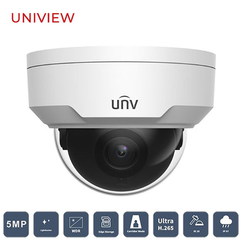 Uniview / UNV / IP / 5MP / Dome Camera / Fixed / 2.8mm Lens / Outdoor / WDR / IP67 / IK10 / 30m Smart IR / 3 Year Warranty / UNV-325SB-DF28K-I0 - UHS Hardware