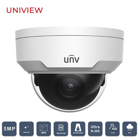 Uniview / UNV / IP / 5MP / Dome Camera / Fixed / 2.8mm Lens / Outdoor / WDR / IP67 / IK10 / 30m Smart IR / 3 Year Warranty / UNV-325SB-DF28K-I0 - UHS Hardware