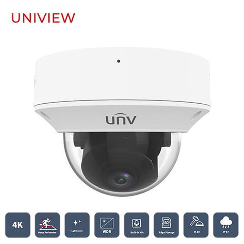 Uniview / UNV / IP / 8MP / Dome Camera / Motorized Varifocal / 2.8-12mm Lens / Outdoor / WDR / IP67 / IK10 / 40m Smart IR / Auto Focus / 3 Year Warranty / UNV-3238SB-ADZK-I0 - UHS Hardware