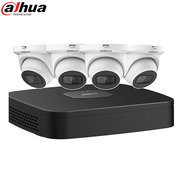 Dahua / IP Camera Kit / 4 4MP Mini Eyeball / 2.8 mm Fixed Len / 4-Channel / 4k NVR / 2TB HDD / IP67 / Starlight / DH-N444E42S - UHS Hardware