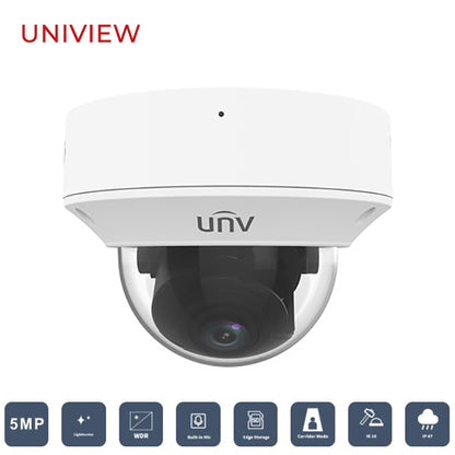 Uniview / UNV / IP / 5MP / Dome Camera / Motorized Varifocal / 2.7-13.5mm Lens / Outdoor / WDR / IP67 / IK10 / 40m Smart IR / Auto Focus / LightHunter / 3 Year Warranty / UNV-3235SB-ADZK-I0 - UHS Hardware