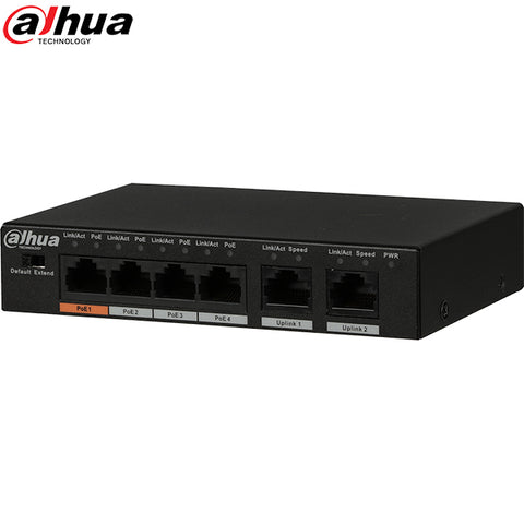 Dahua / 4-port PoE Ethernet switch 60W / 2MP / DH-PFS3006-4ET-60 - UHS Hardware