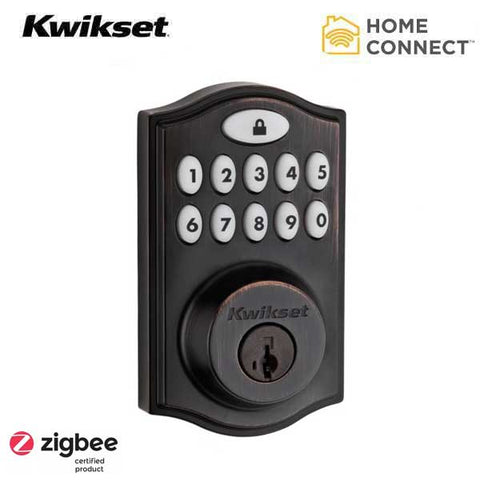 Kwikset - SmartCode 914 - Electronic Traditional Deadbolt w/ Home Connect / Zigbee / SmartKey  - US11P - Venetian Bronze - UHS Hardware