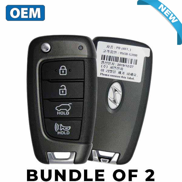 2 X 2017-2019 Huyndai Elantra Gt / 4-Button Flip Key Pn: 95430-G3100 Osloka-450T (Oem) (Bundle Of 2)