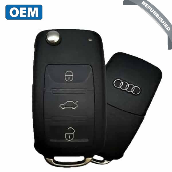 2003-2011 Audi A8 S8 Q6 Q7 / 4-Button Flip-Key / PN: 4EO837220E / KR55WK45032 (OEM) - UHS Hardware