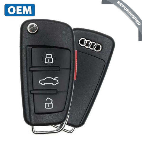 2005-2010 Audi / 4-Button Flip Key Pn: 8P0 837 220E Nbg009272T (Oem Refurb)