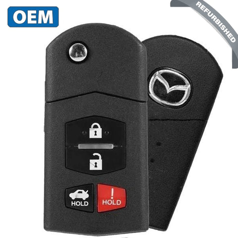 2006-2015 Mazda / 4-Button Remote Flip Remote Key / PN: BBM4-67-5RY / BGBX1T478SKE125-01 (OEM) - UHS Hardware