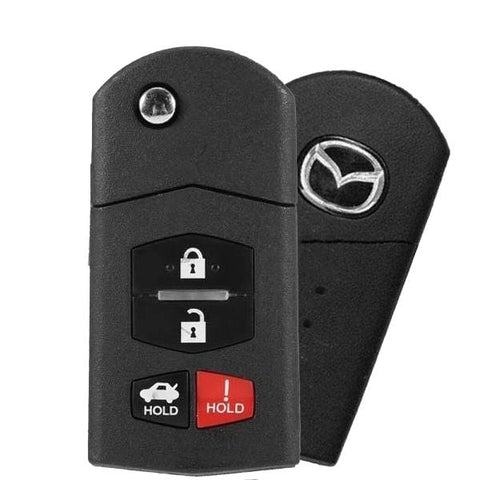 2006-2015 Mazda / 4-Button Remote Flip Remote Key / PN: BBM4-67-5RY / BGBX1T478SKE125-01 (OEM) - UHS Hardware